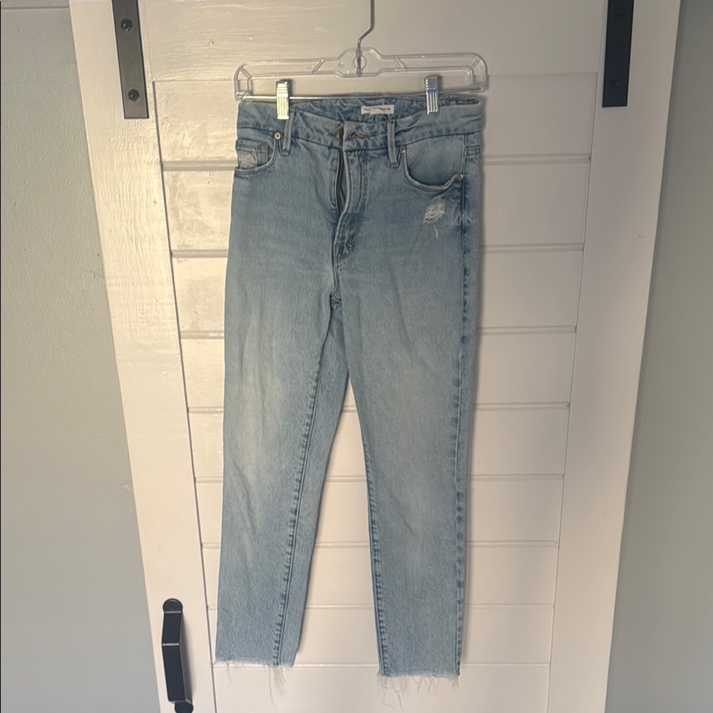 Good American Blue Straight Leg Jeans